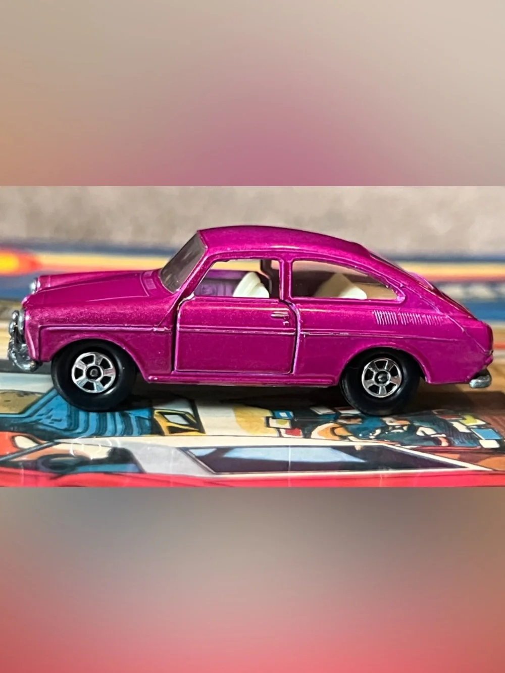 Vintage Matchbox Superfast No. 67 Volkswagen 1600 TL Purple Pink Lesney England